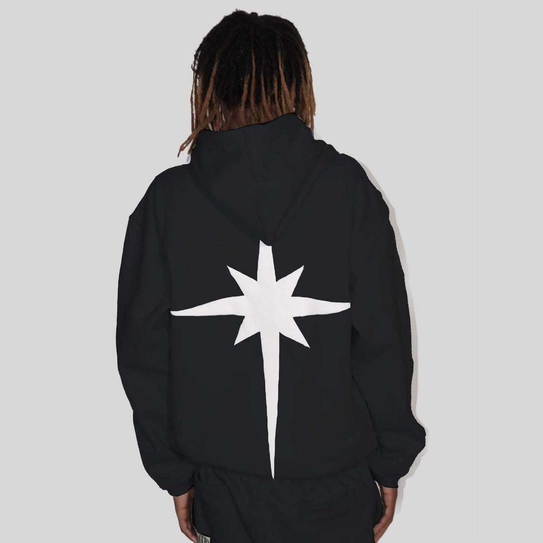 SWEAT À CAPUCHE OVERSIZE NORTH STAR "ONYX" 